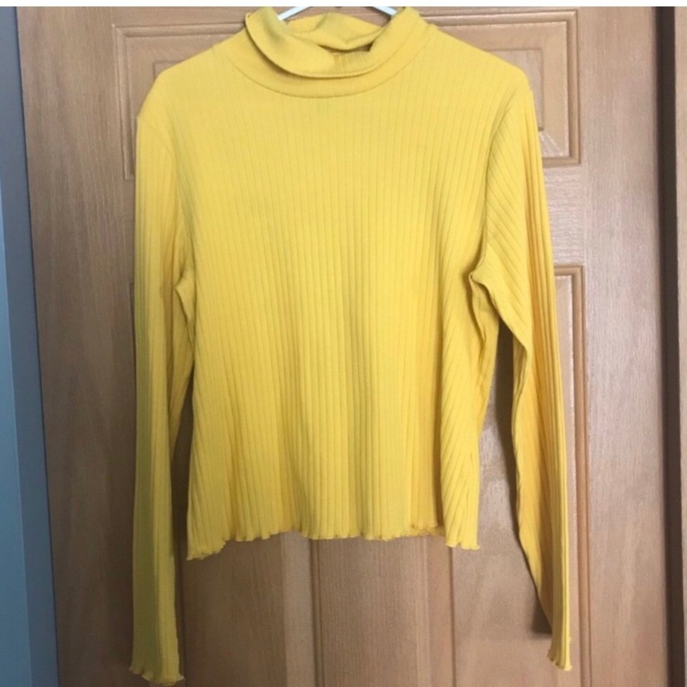 yellow turtle neck